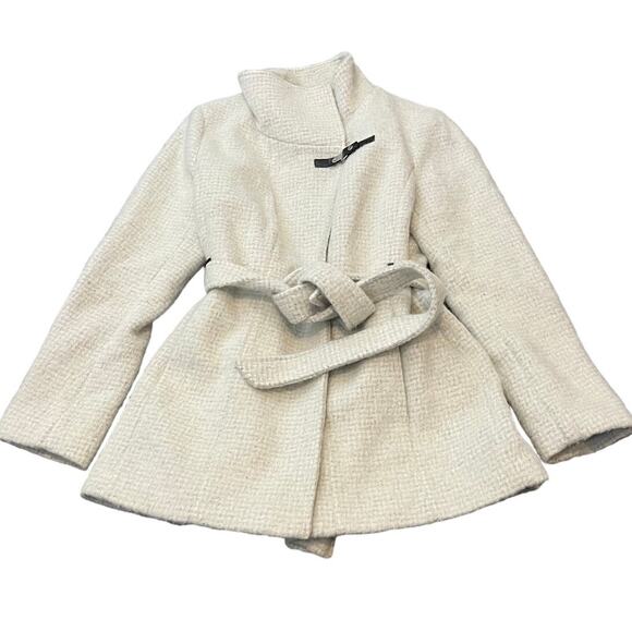 Cole Haan Signiture Wool blend coat Womens Pea Coat Belted‎ Size 14 - Picture 1 of 13